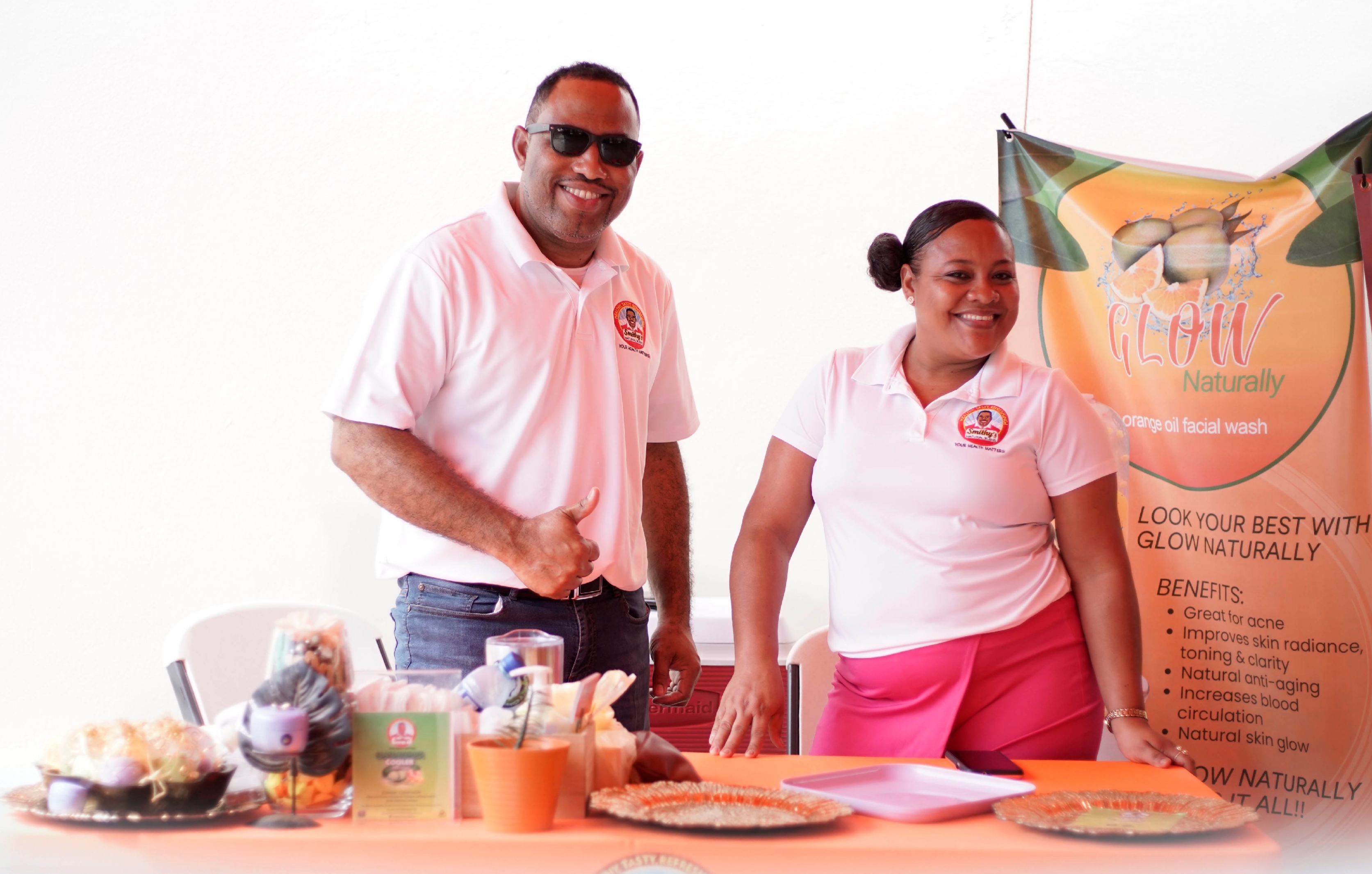 Lindburgh Smith and Adelma Malic representing Smithy's Natural Blend